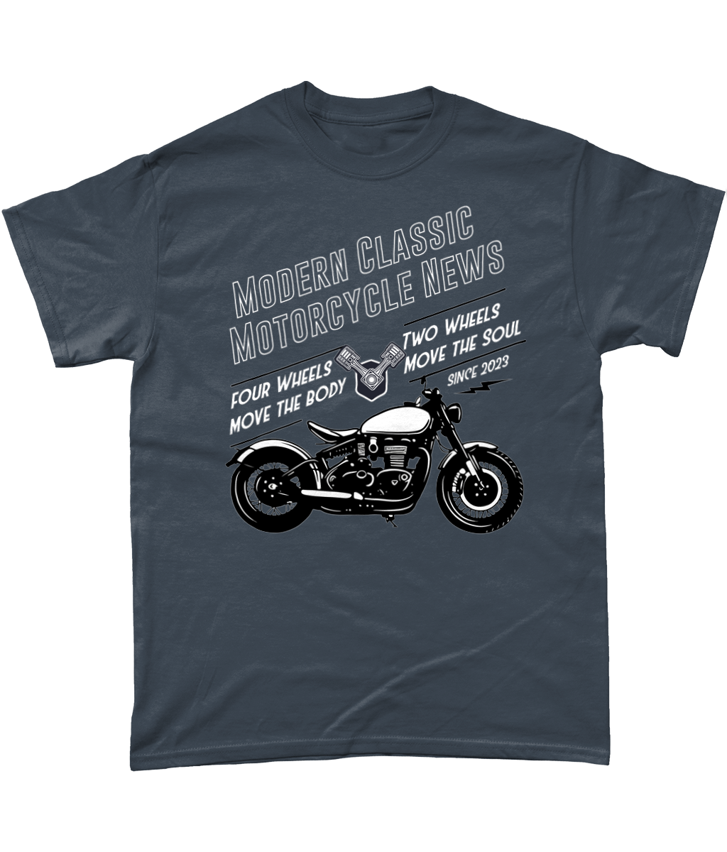 Modern Classic Motorcycle News white - Gildan Heavy Cotton T-Shirt - Vitesse T-Shirts UK