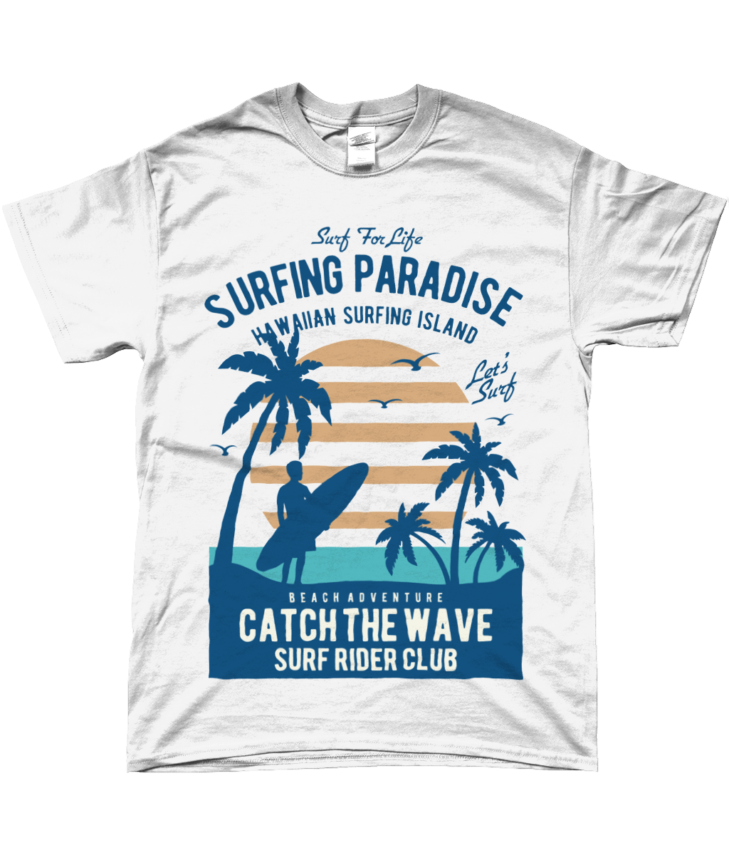 Surfing Paradise - SoftStyle Ringspun T-Shirt - Vitesse T-Shirts UK