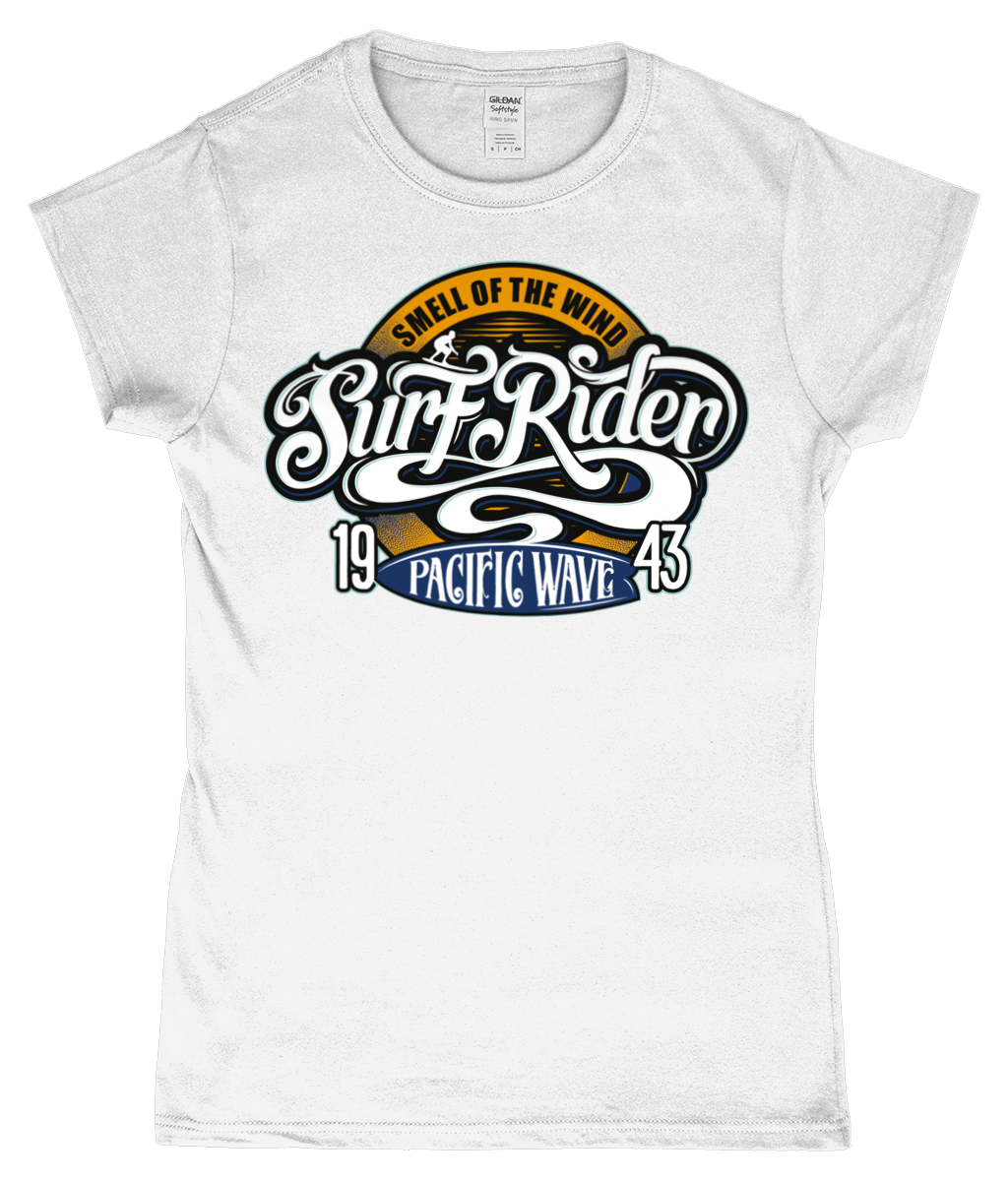 Surf Rider v2 - SoftStyle Ladies Fitted Ringspun T-Shirt - Vitesse T-Shirts UK