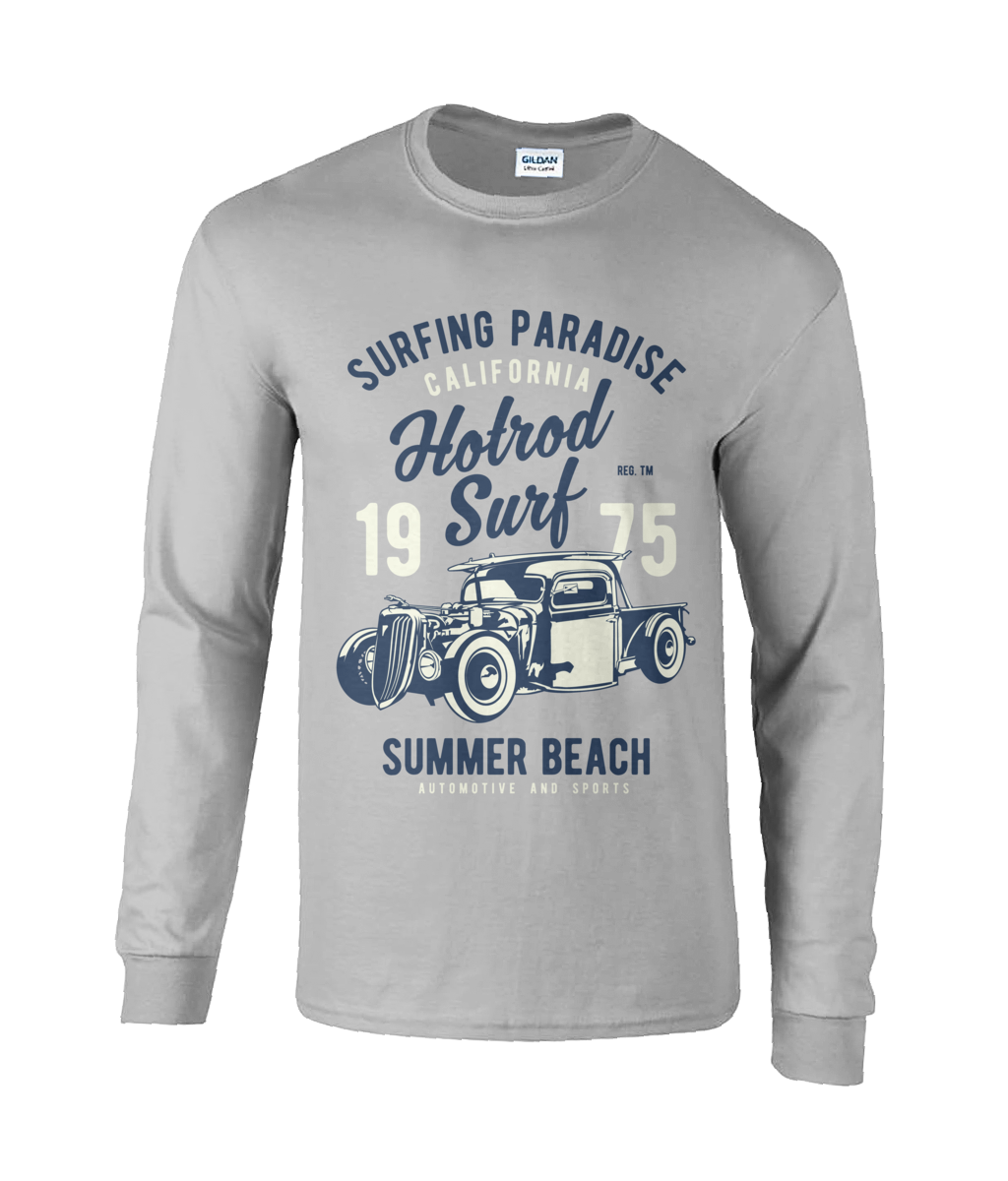 Hotrod Surf - Ultra Cotton Long Sleeve T-Shirt - Vitesse T-Shirts UK