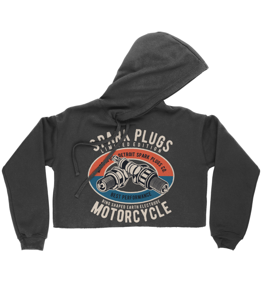 Spark Plugs - Bella Ladies Cropped Hoodie - Vitesse T-Shirts UK