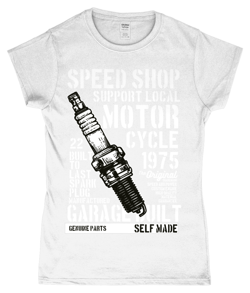 Speed Shop - SoftStyle Ladies Fitted Ringspun T-Shirt - Vitesse T-Shirts UK