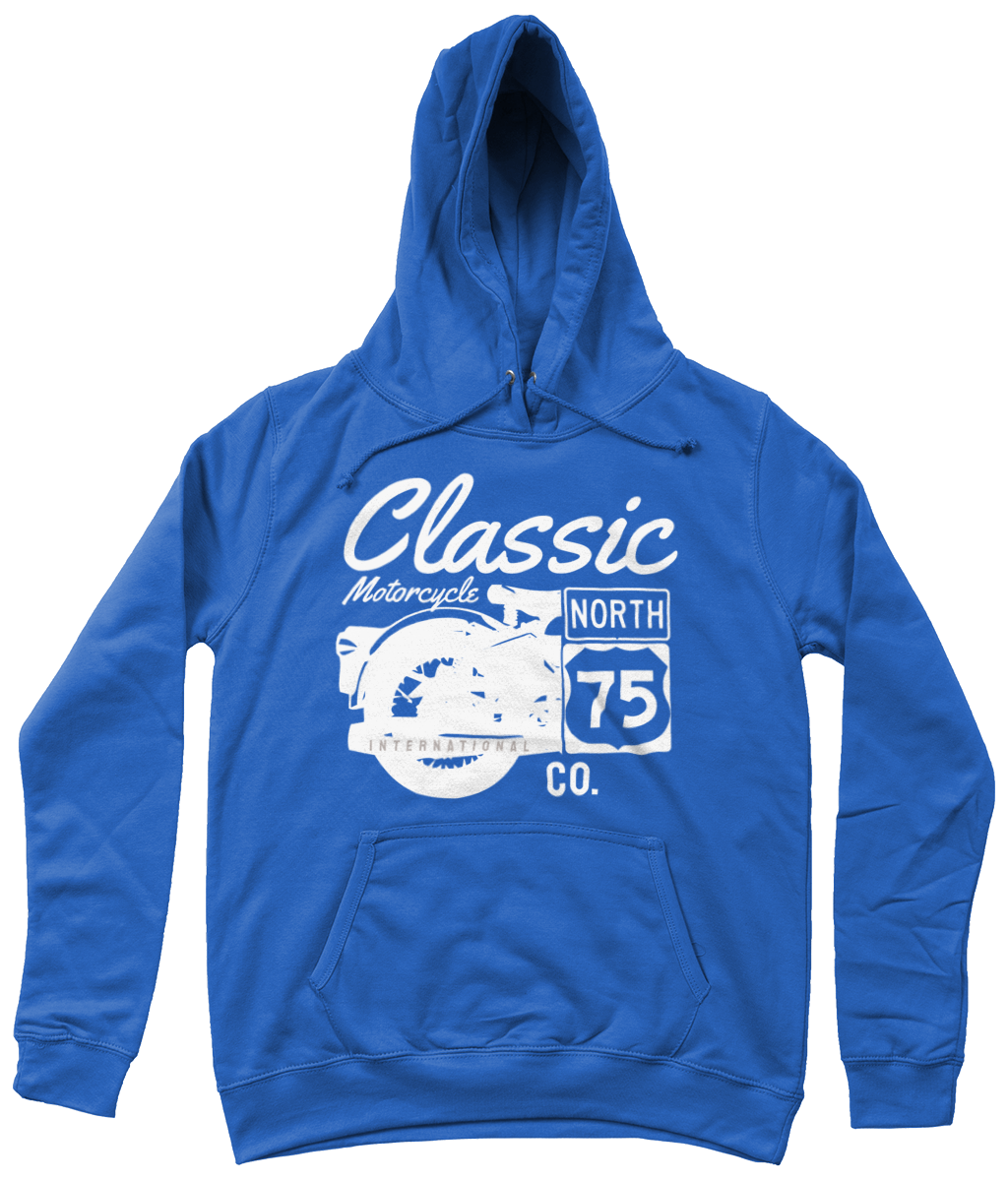 Classic Motorcycle 75 white - AWDis Girlie College Hoodie - Vitesse T-Shirts UK