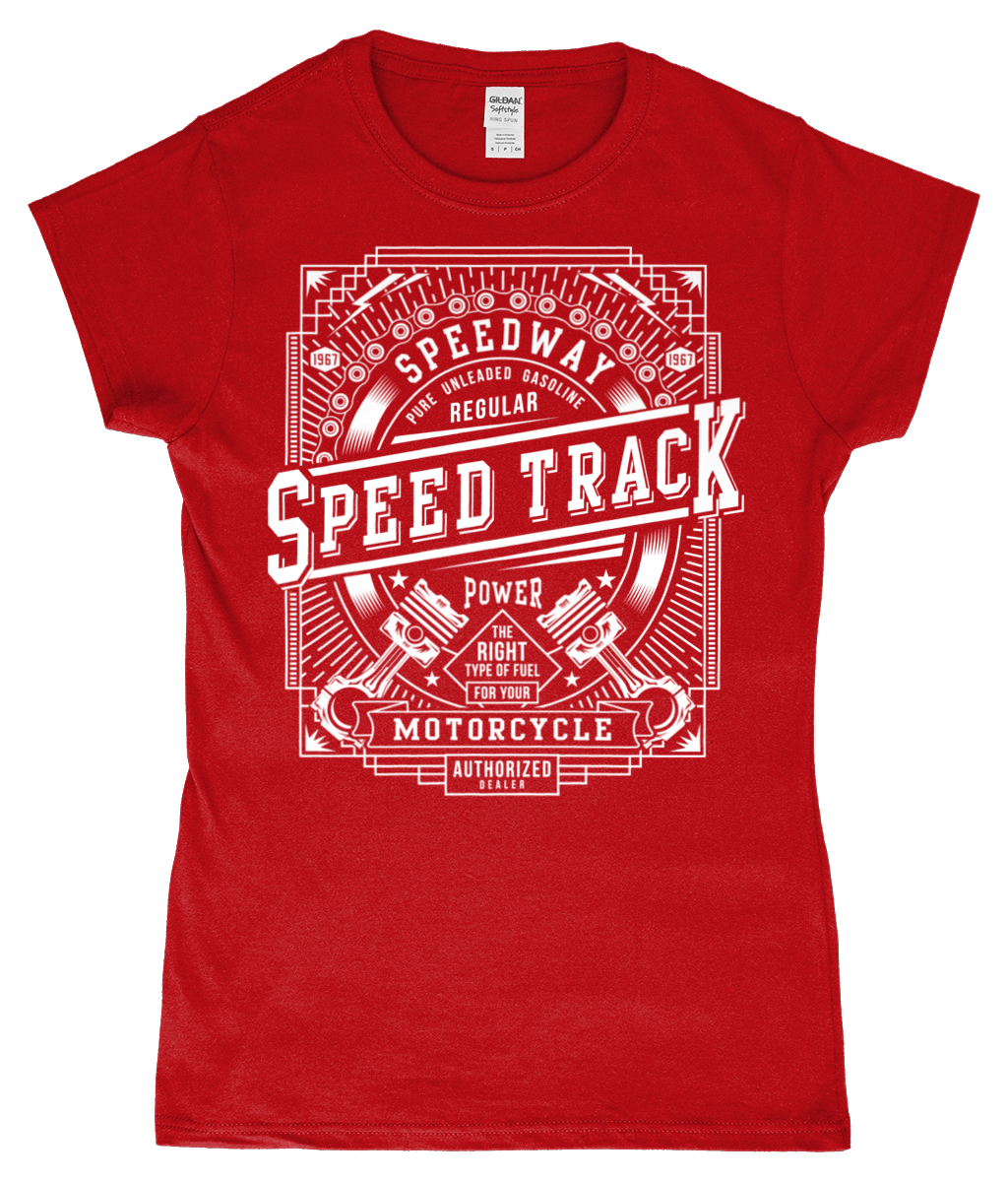 Speed Track – SoftStyle Ladies Fitted Ringspun T-Shirt - Vitesse T-Shirts UK