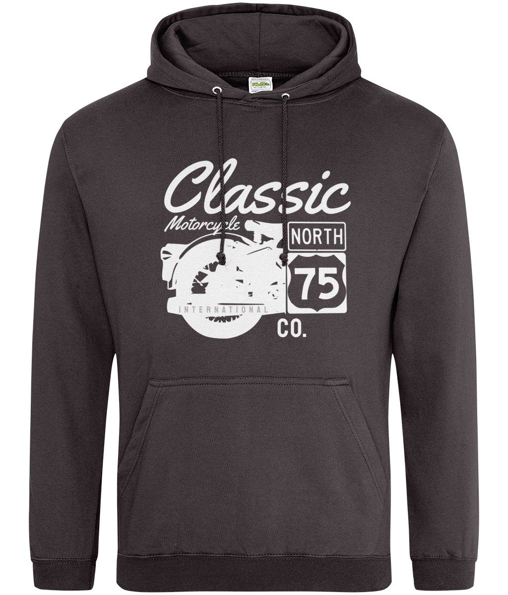 Classic Motorcycle 75 white - AWDis College Hoodie - Vitesse T-Shirts UK