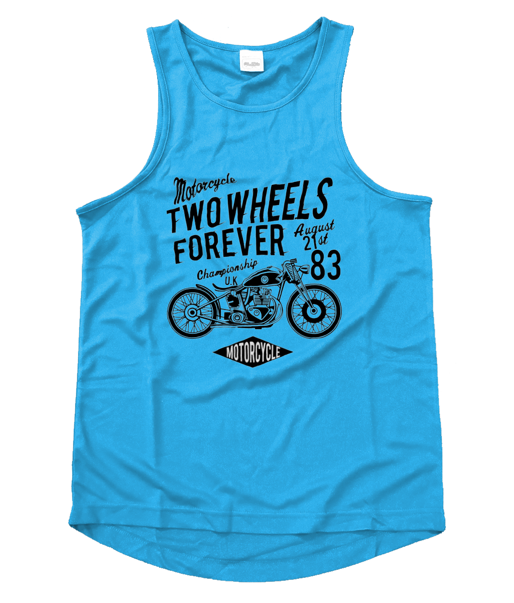 Two Wheels Forever Black - Men's Cool Vest - Vitesse T-Shirts UK