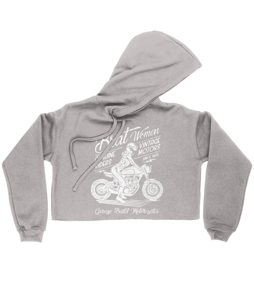 Brat Women White - Bella Ladies Cropped Hoodie - Vitesse T-Shirts UK