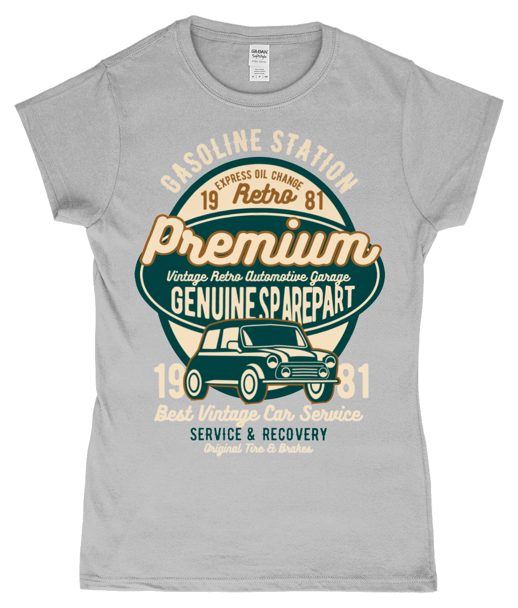 Limited Edition - Premium Garage - SoftStyle Ladies Fitted Ringspun T-Shirt - Vitesse T-Shirts UK