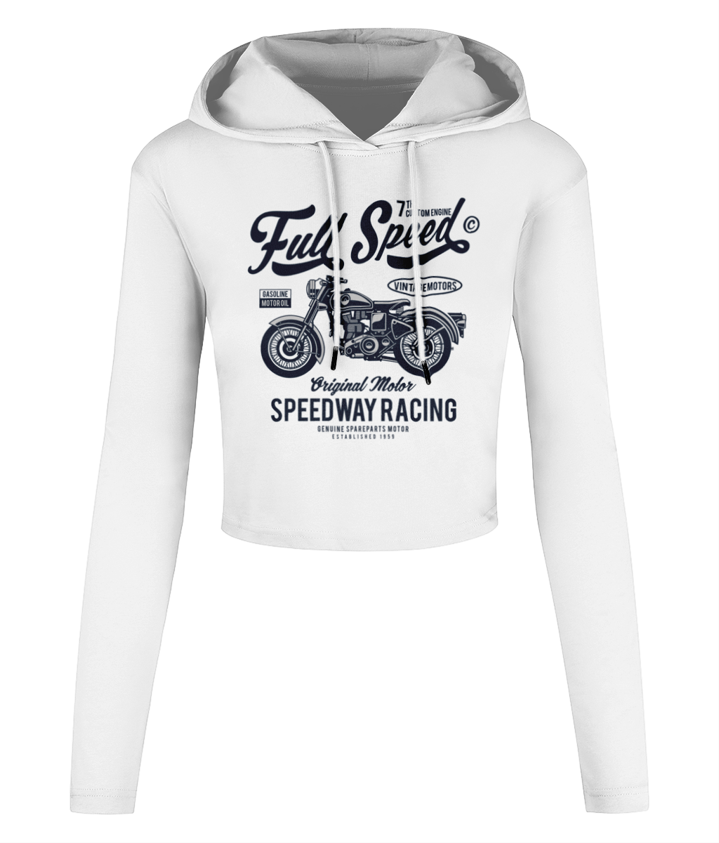 Full Speed - Women's Cropped Hooded T-shirt - Vitesse T-Shirts UK