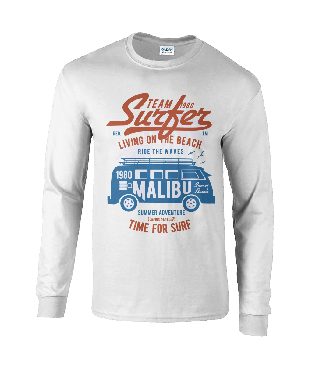 Team Surfer 1980 - Ultra Cotton Long Sleeve T-Shirt - Vitesse T-Shirts UK