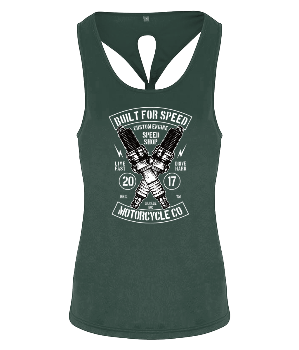 Built For Speed - TR042 Women's TriDri® Yoga Knot Vest - Vitesse T-Shirts UK