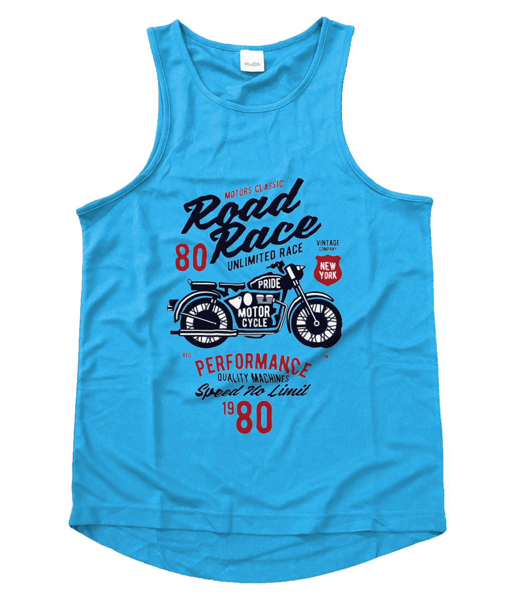 Road Race Motorcycle - Men's Cool Vest - Vitesse T-Shirts UK