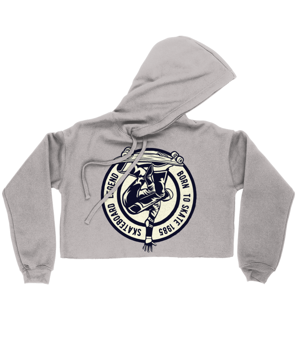 Skateboard Legend - Bella Ladies Cropped Hoodie - Vitesse T-Shirts UK