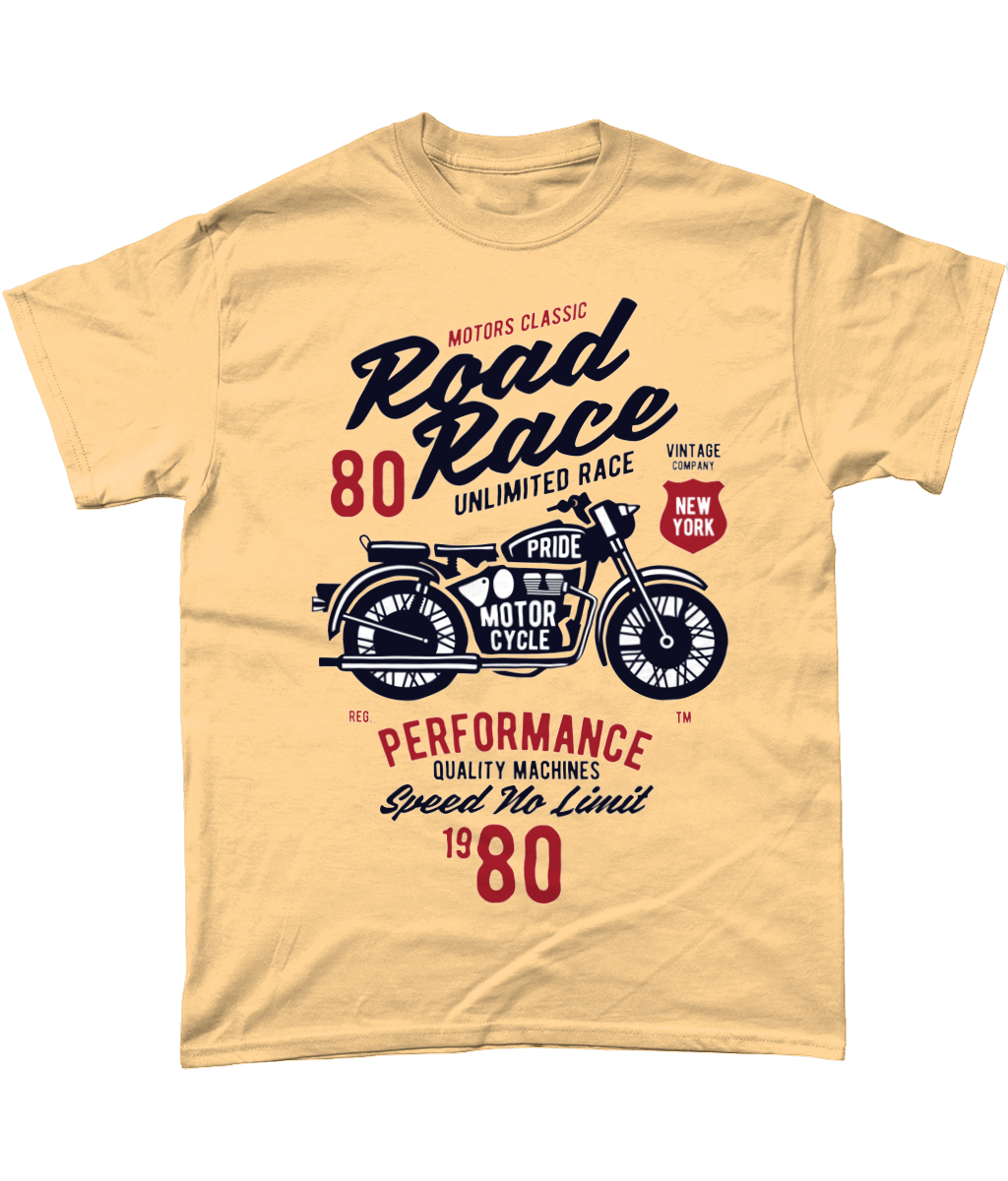 Road Race Motorcycle - Heavy Cotton T-Shirt - Vitesse T-Shirts UK