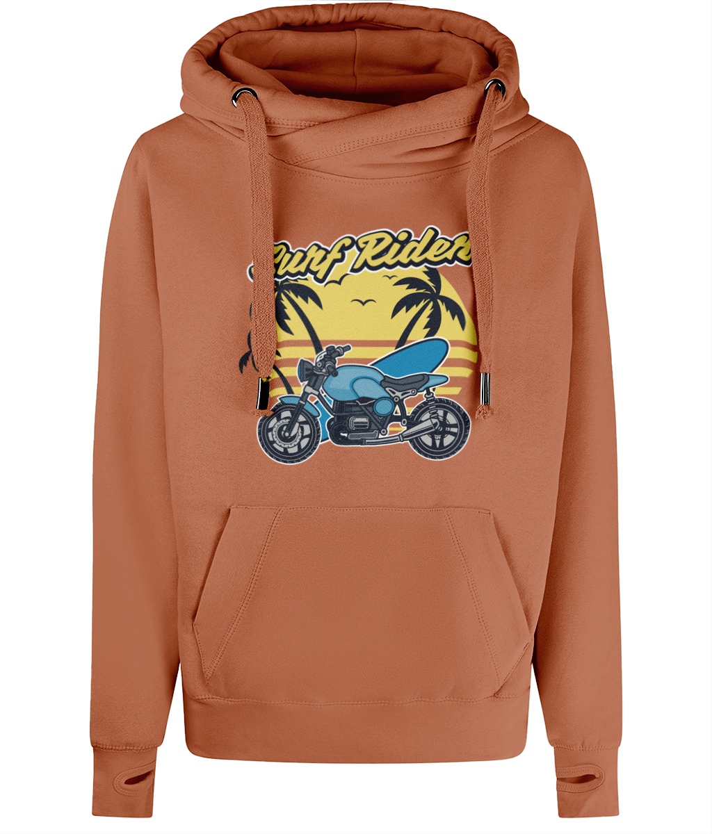 Surf Rider - AWDis Cross Neck Hoodie - Vitesse T-Shirts UK