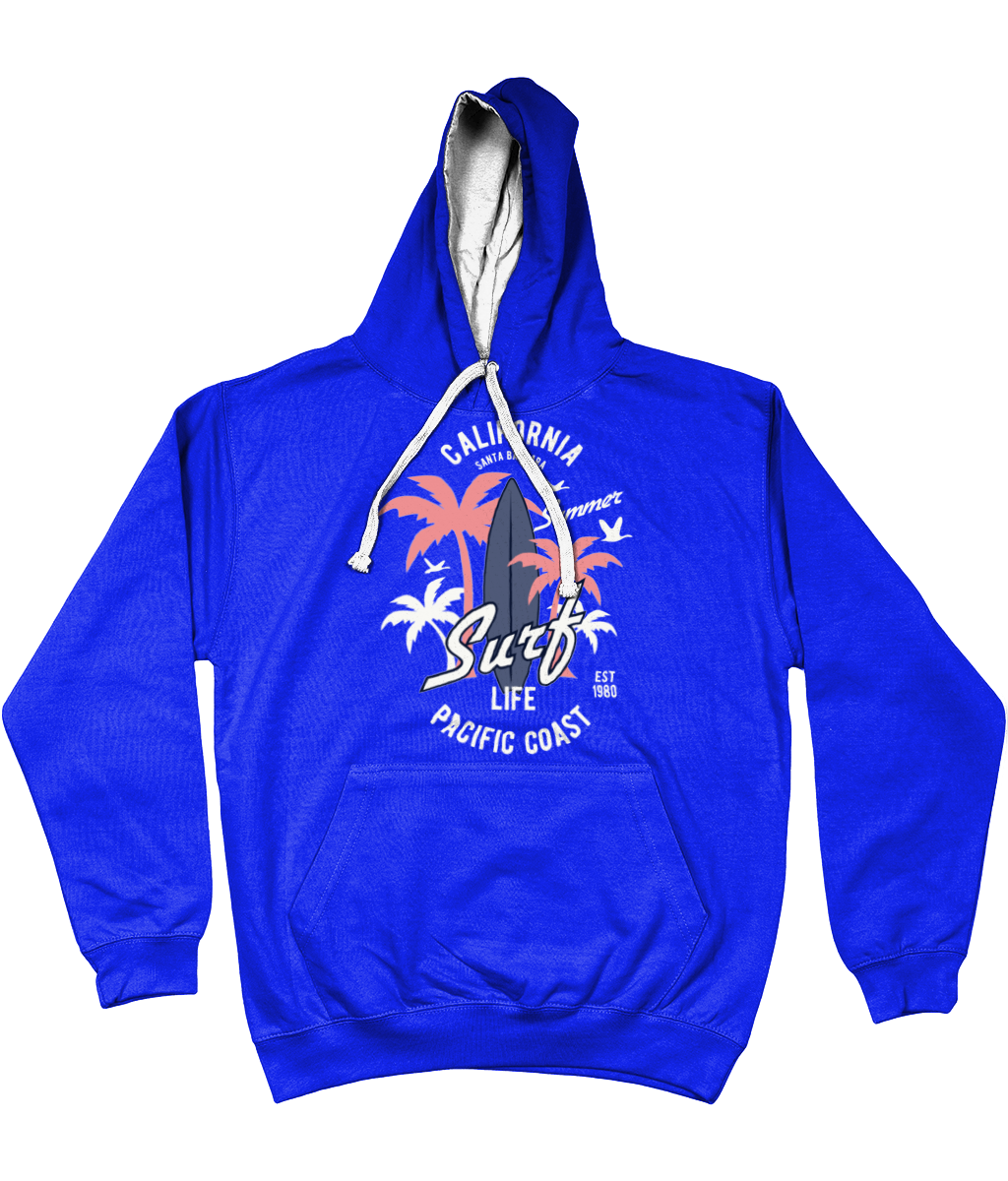 California Surf - AWDis Varsity Hoodie - Vitesse T-Shirts UK