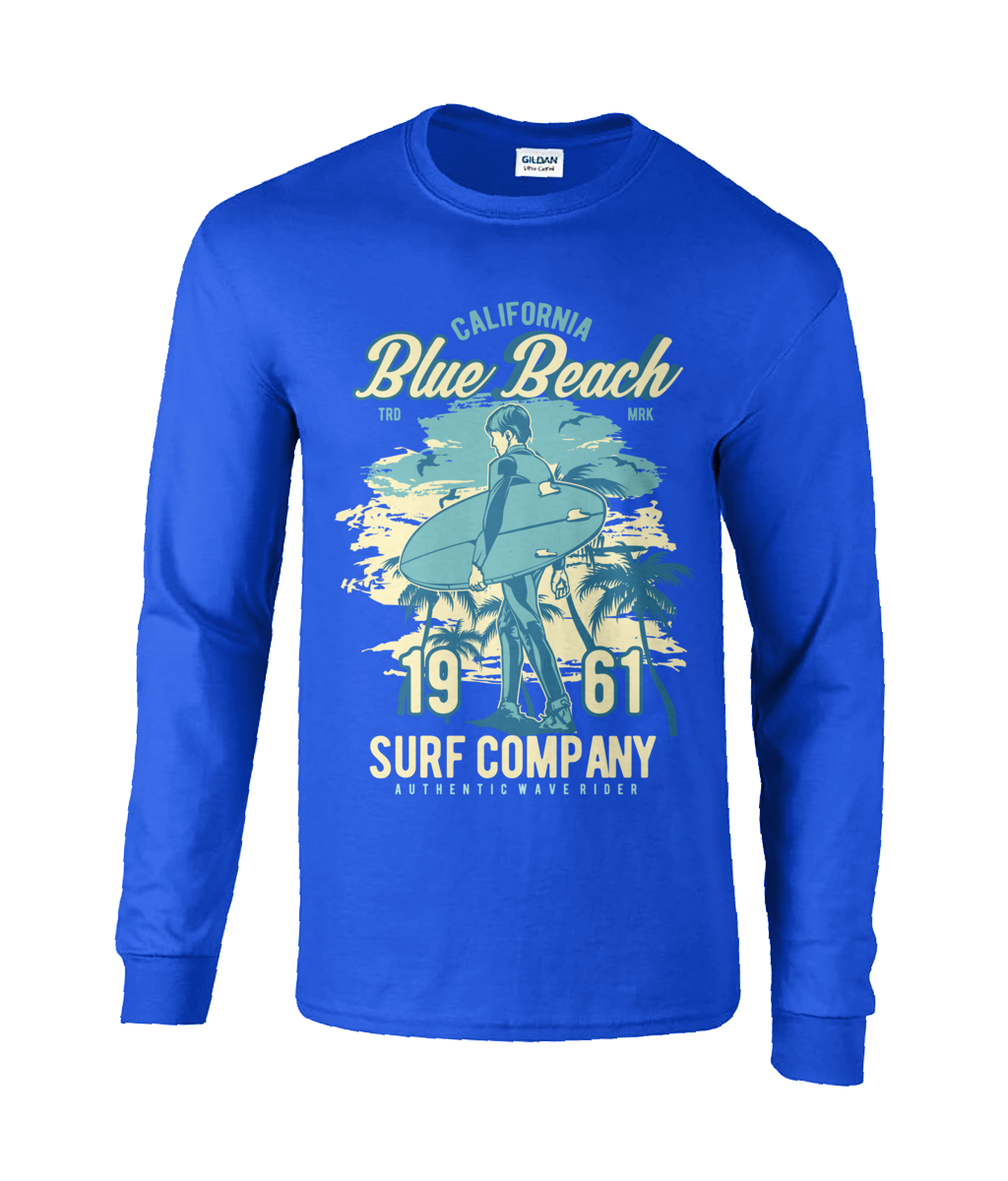 Blue Beach - Ultra Cotton Long Sleeve T-Shirt - Vitesse T-Shirts UK