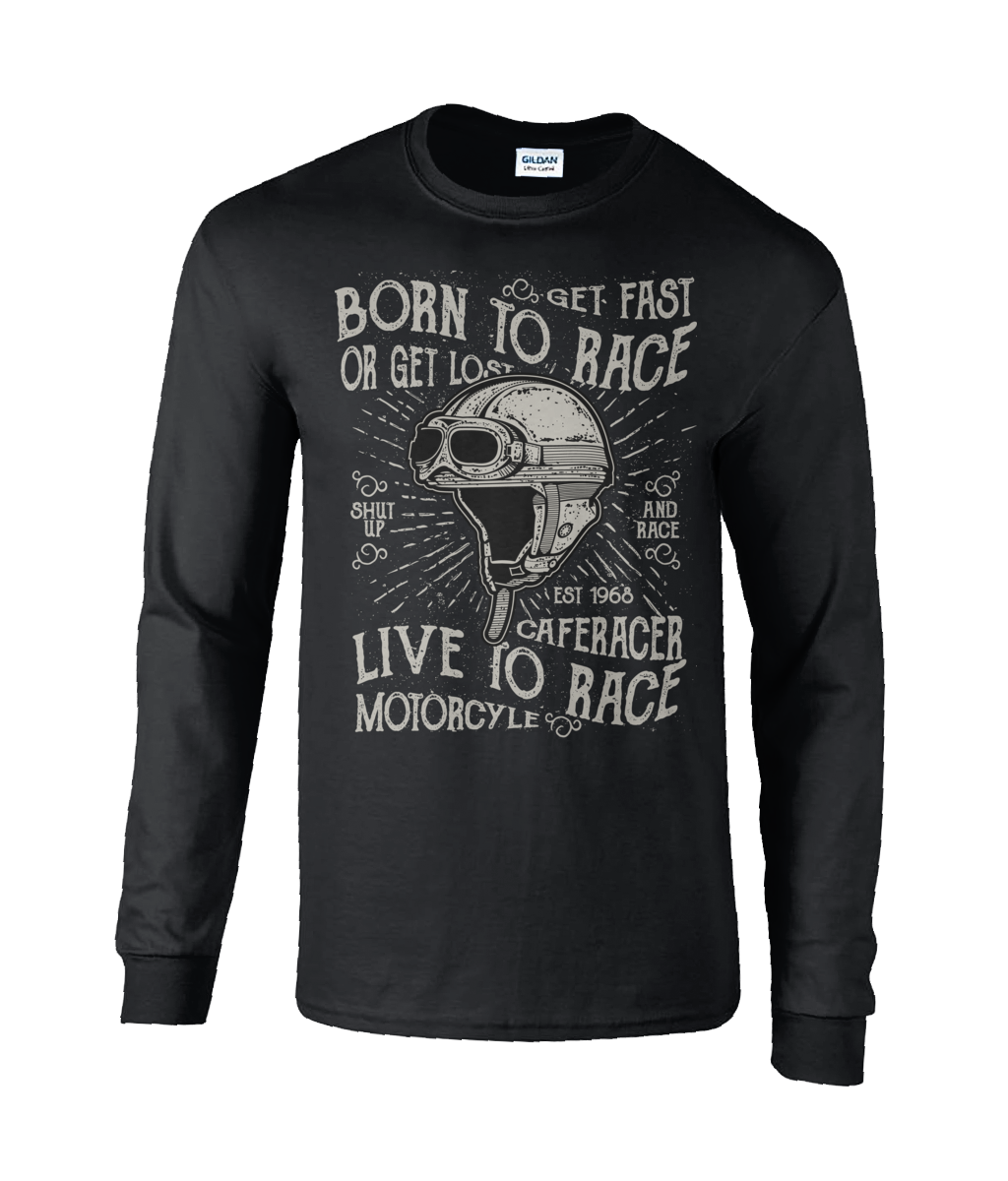 Born To Race - Ultra Cotton Long Sleeve T-Shirt - Vitesse T-Shirts UK