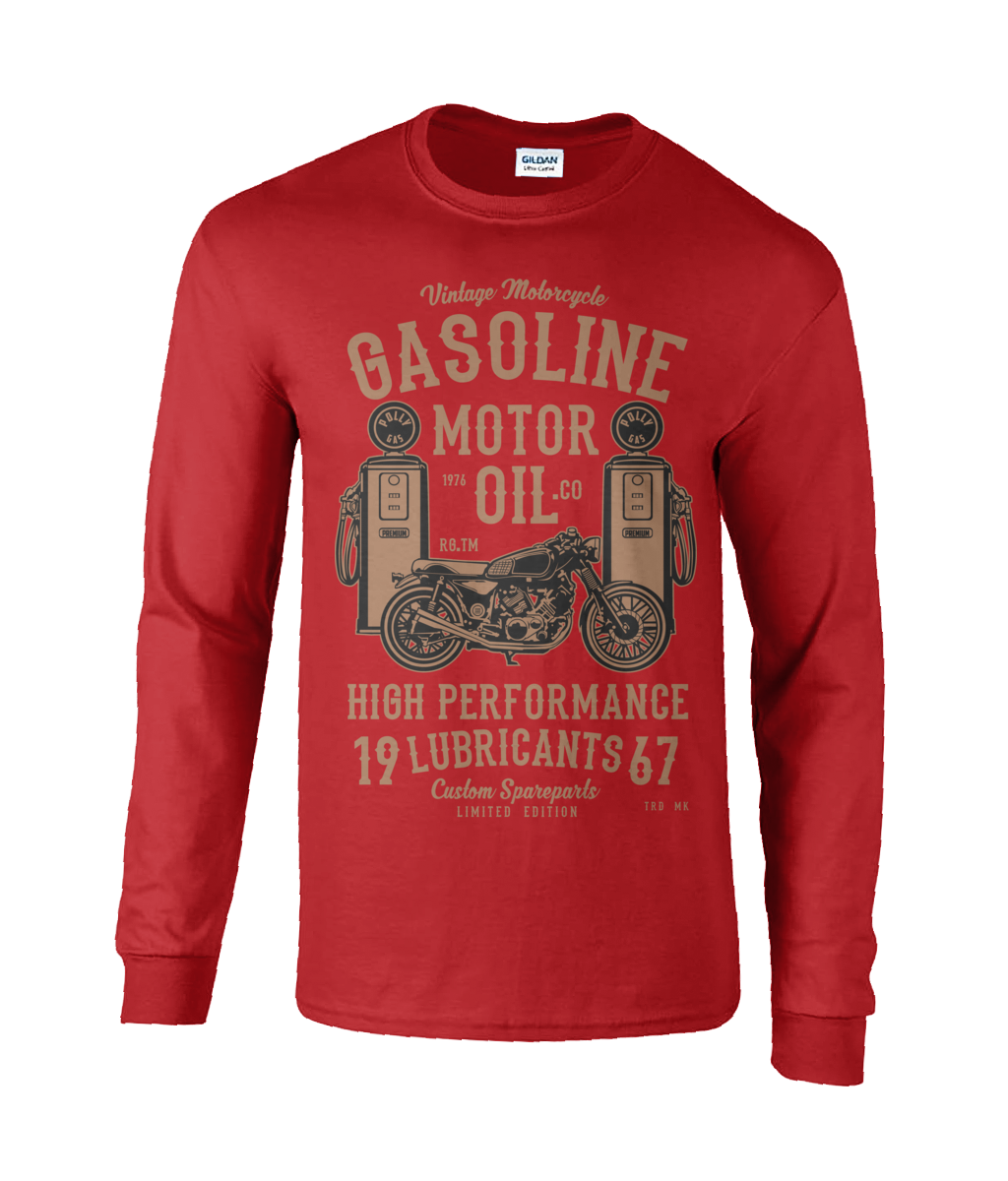 Gasoline Motor Oil - Ultra Cotton Long Sleeve T-Shirt - Vitesse T-Shirts UK