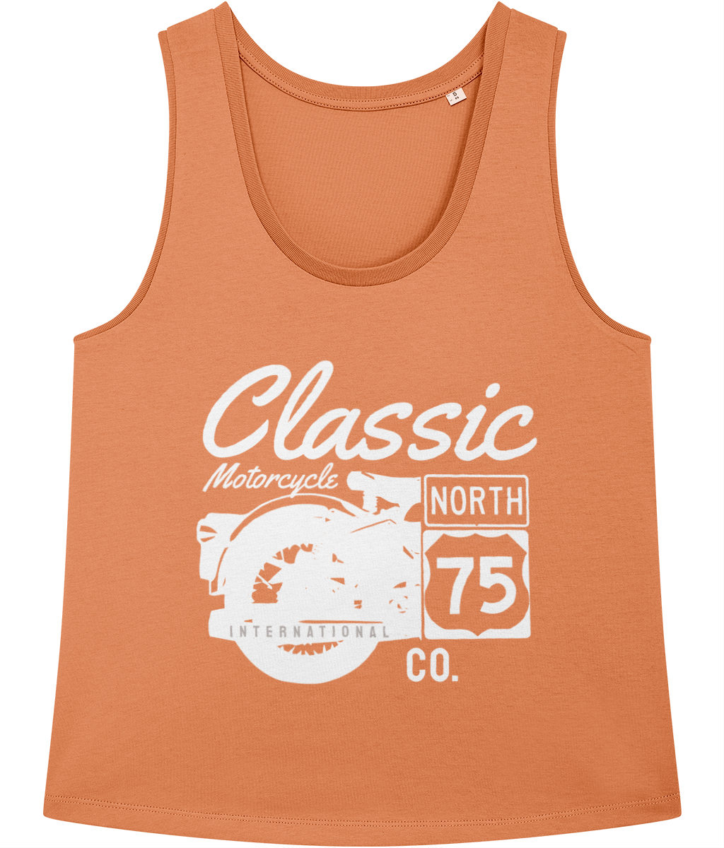 Classic Motorcycle 75 white - Stella Minter - Vitesse T-Shirts UK