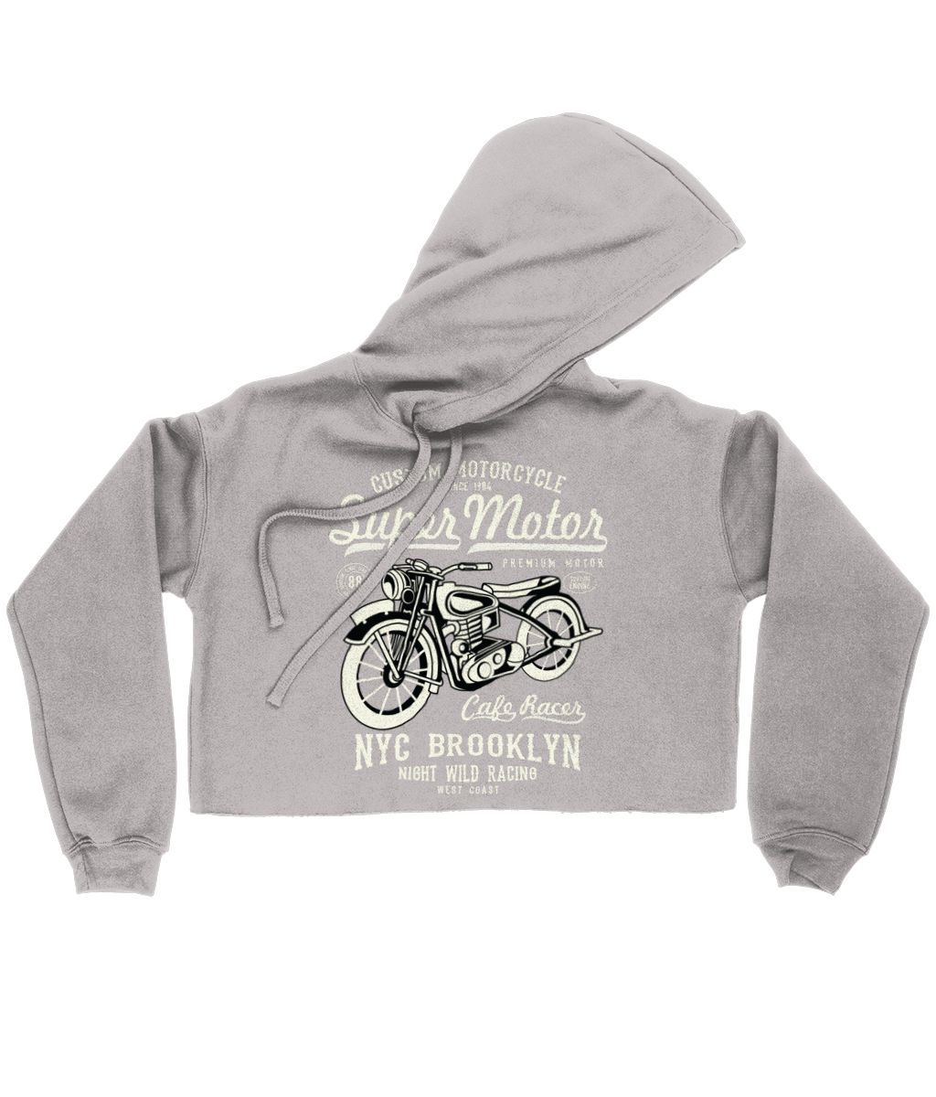 Super Motor - Bella Ladies Cropped Hoodie - Vitesse T-Shirts UK