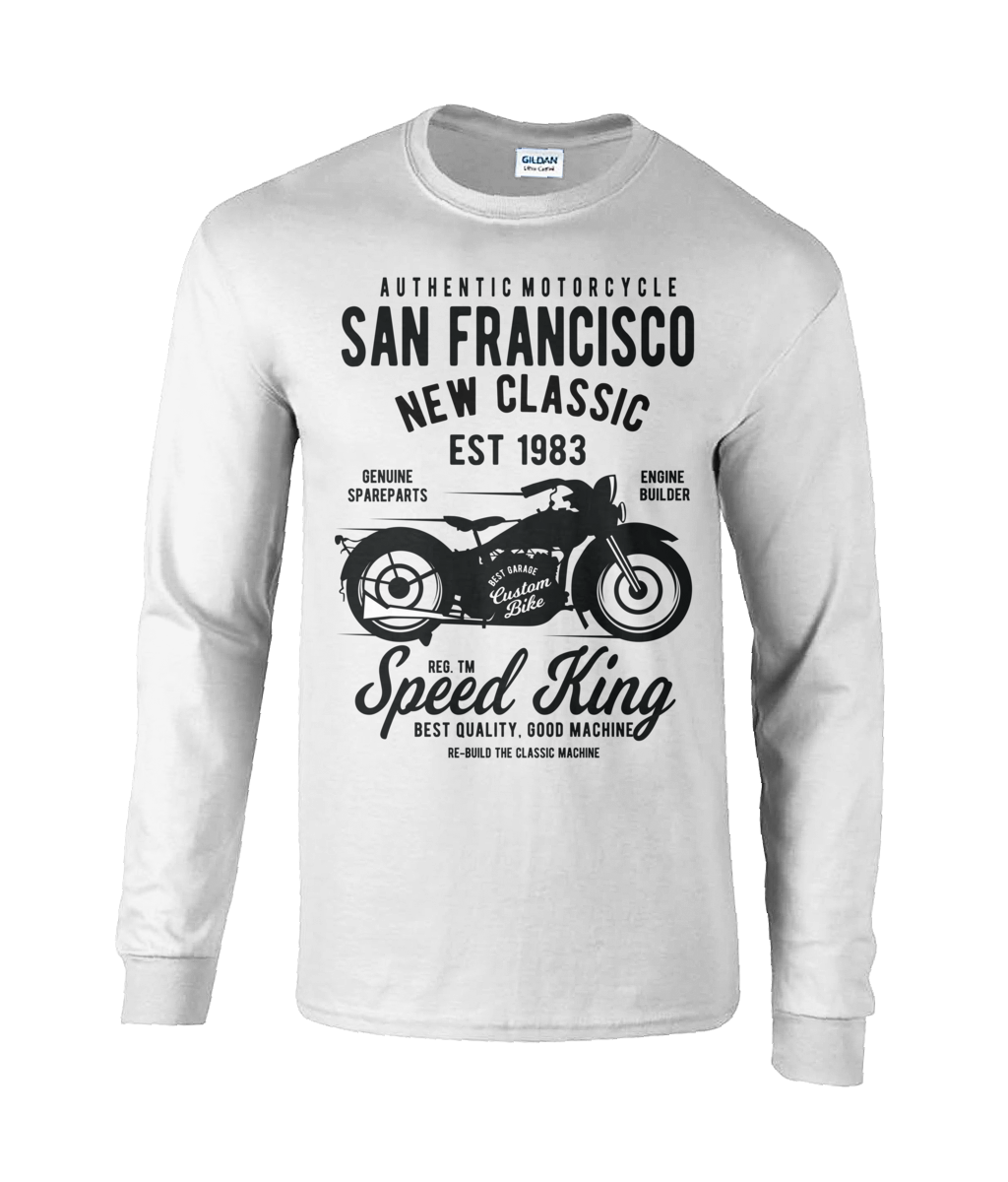 San Francisco Motorcycle - Ultra Cotton Long Sleeve T-Shirt - Vitesse T-Shirts UK