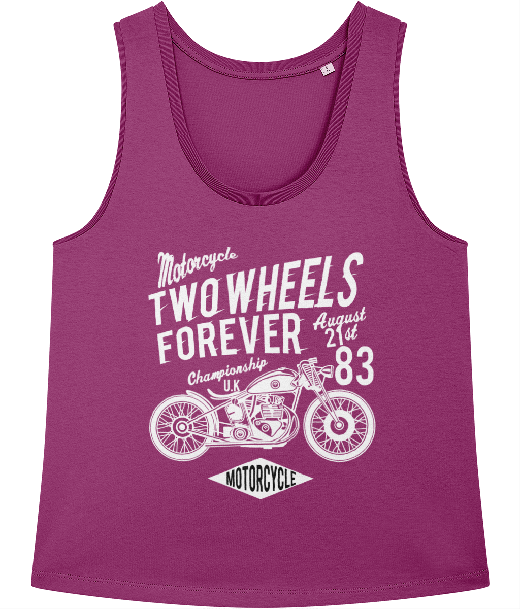 Two Wheels Forever White - Stella Minter - Vitesse T-Shirts UK