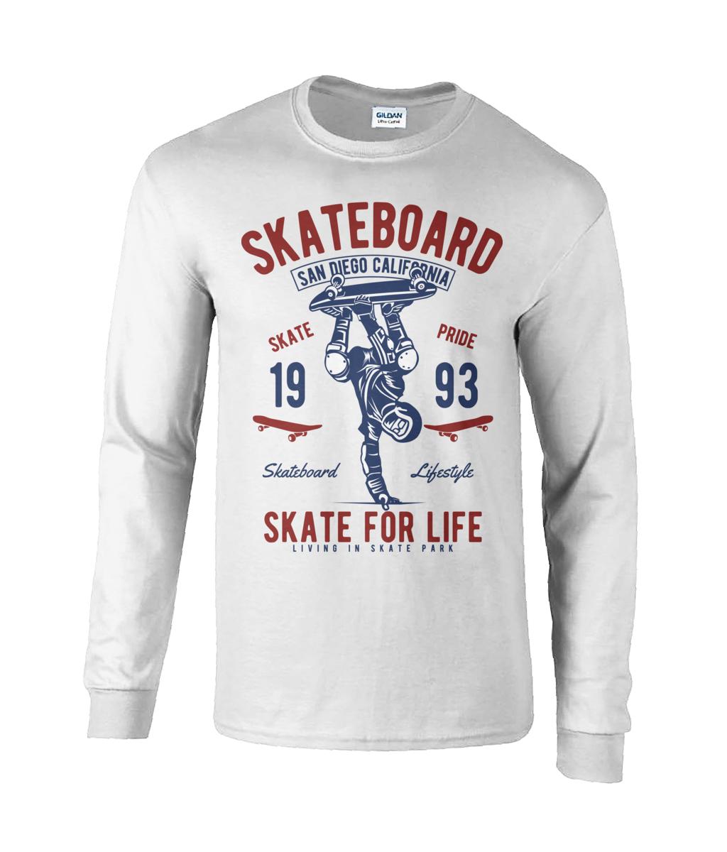 Skate For Life - Ultra Cotton Long Sleeve T-Shirt - Vitesse T-Shirts UK