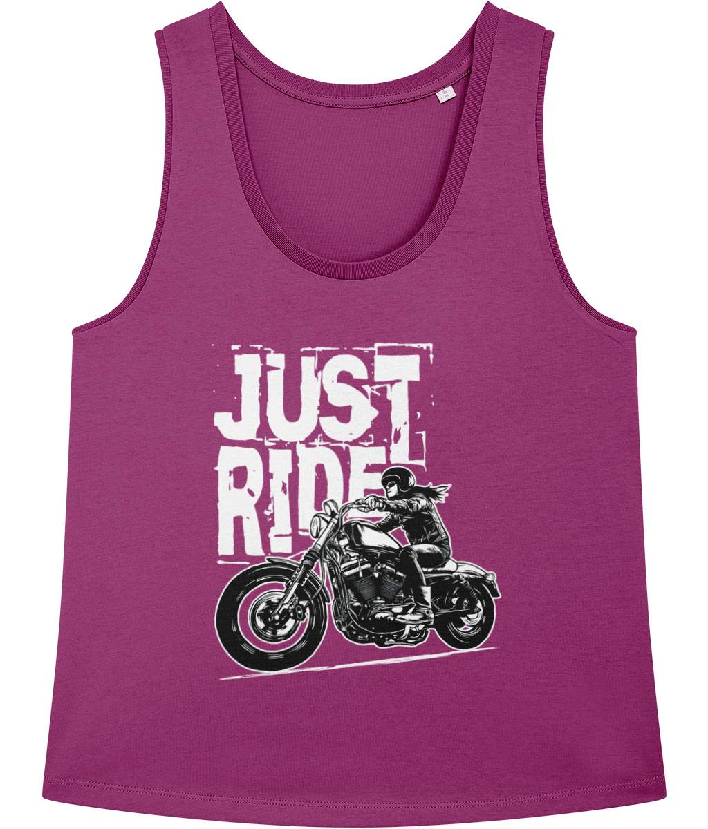 Biker Girl White - Stella Minter Ladies Vest - Vitesse T-Shirts UK