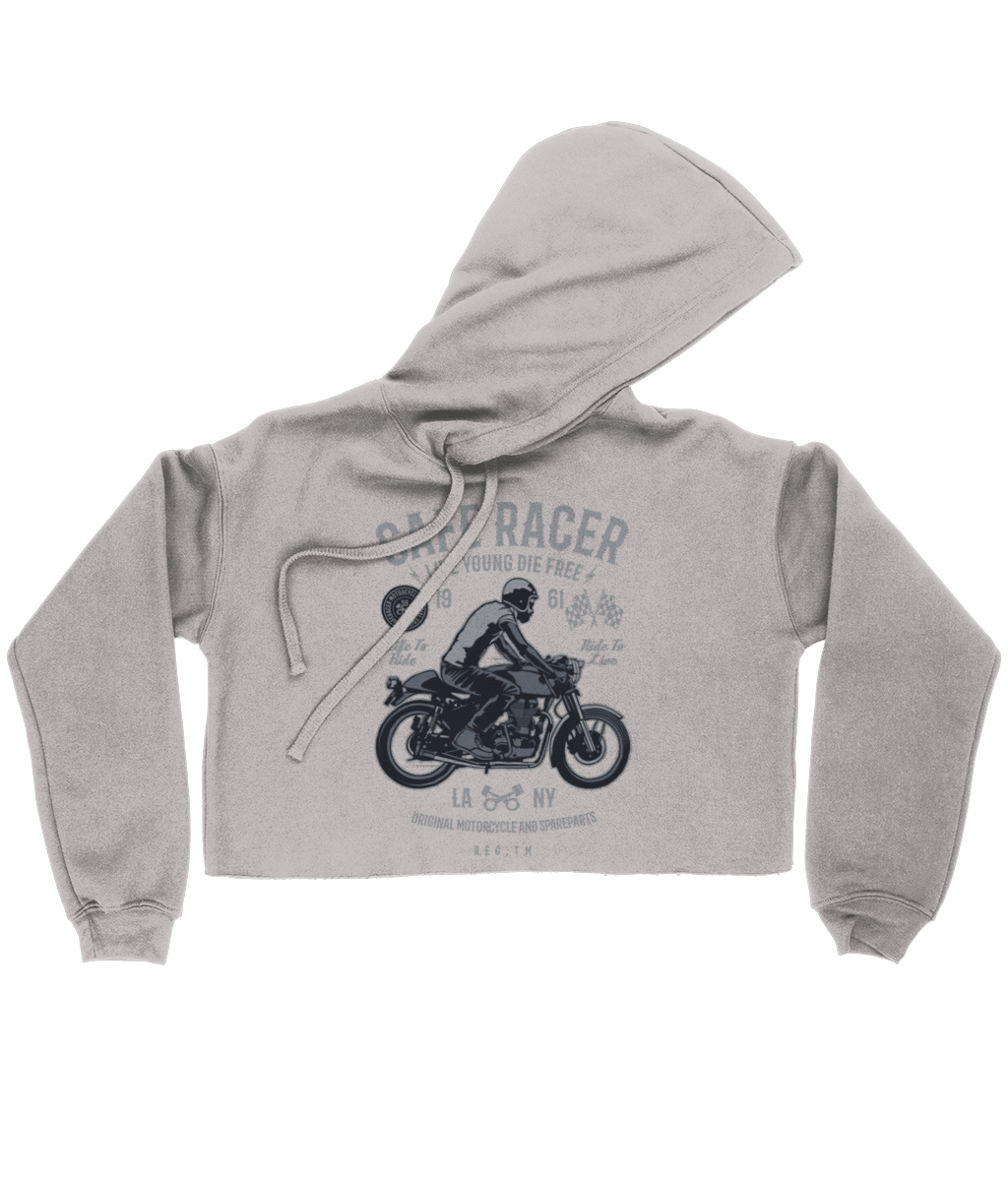 Cafe Racer v3 - Bella Ladies Cropped Hoodie - Vitesse T-Shirts UK