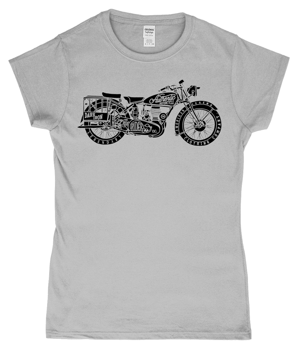 Enjoy The Ride - Black - Ladies Fitted Ringspun T-Shirt - Vitesse T-Shirts UK