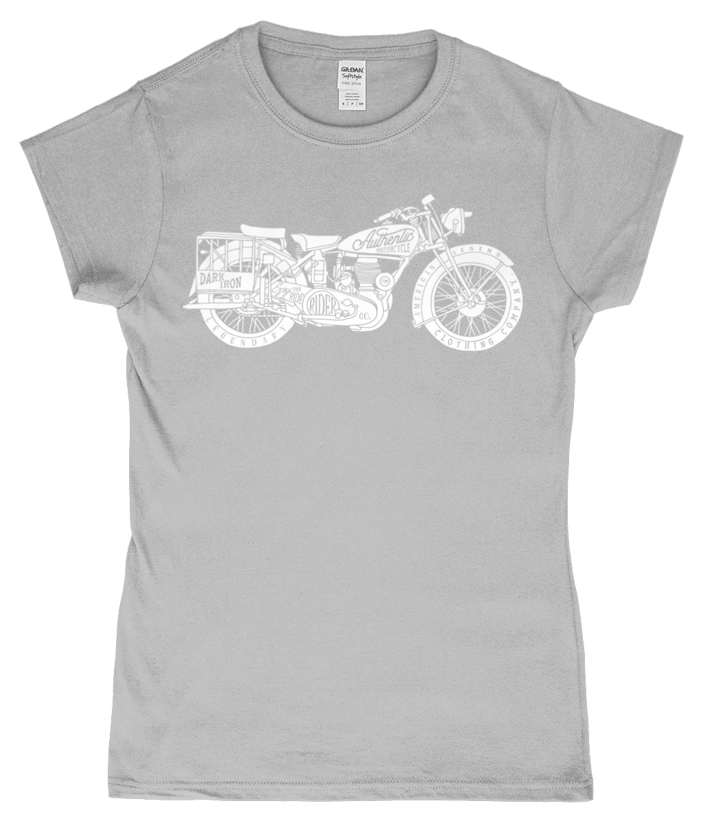 Enjoy The Ride - White - SoftStyle Ladies Fitted Ringspun T-Shirt - Vitesse T-Shirts UK