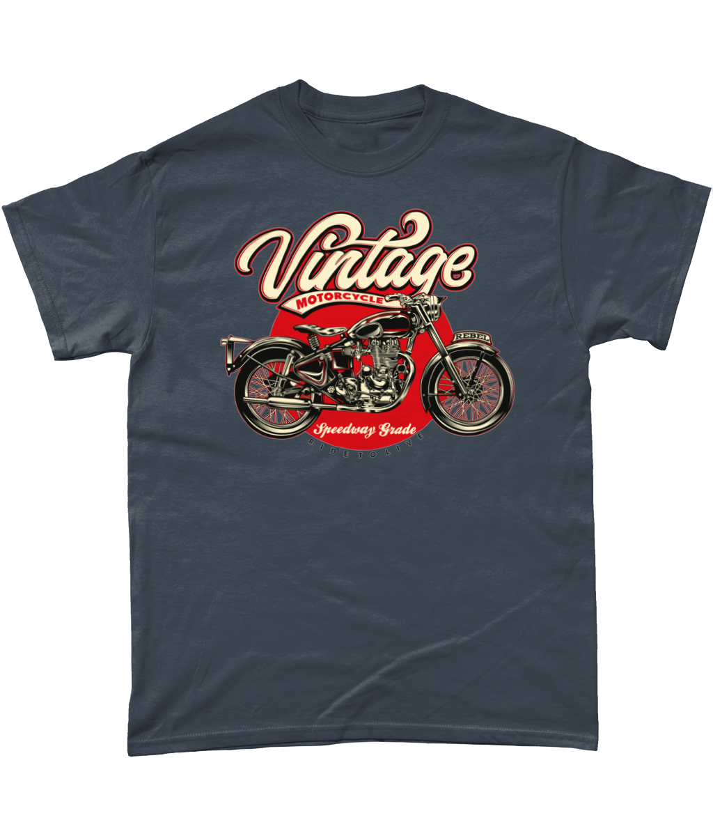 Vintage Motorcycle - Heavy Cotton T-Shirt - Vitesse T-Shirts UK
