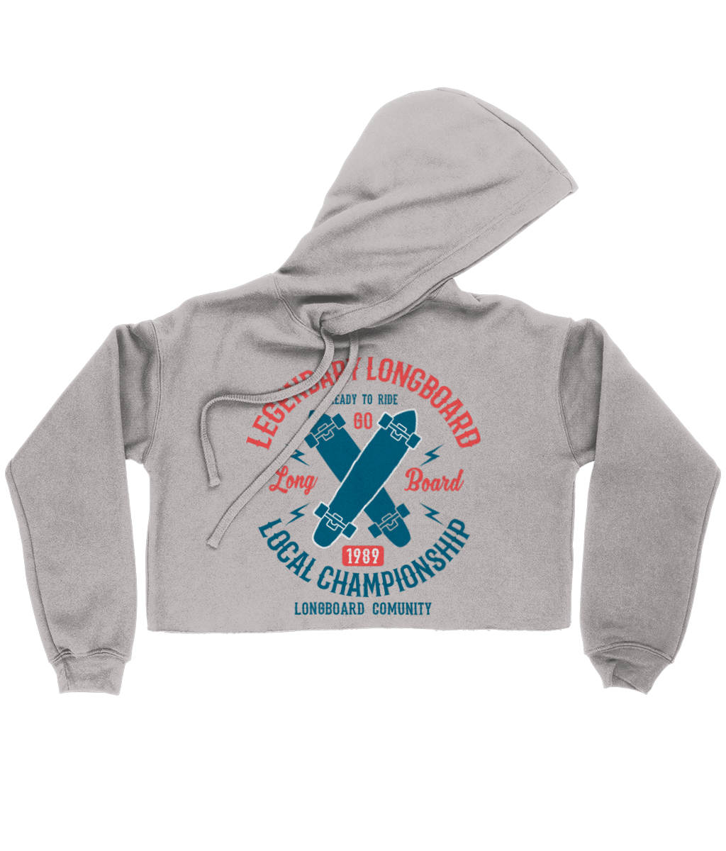 Legendary Longboard - Bella Ladies Cropped Hoodie - Vitesse T-Shirts UK