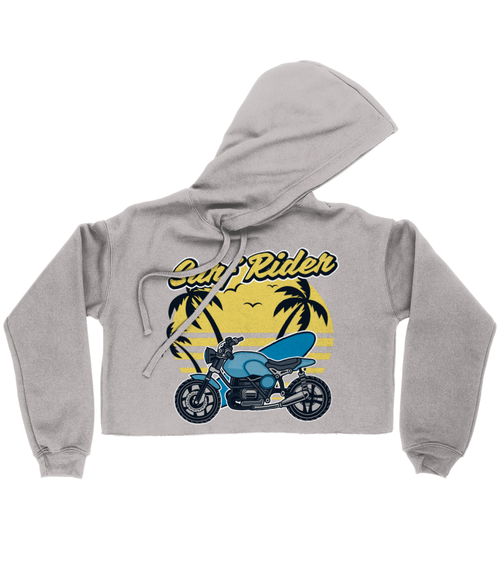 Surf Rider - Bella Ladies Cropped Hoodie - Vitesse T-Shirts UK