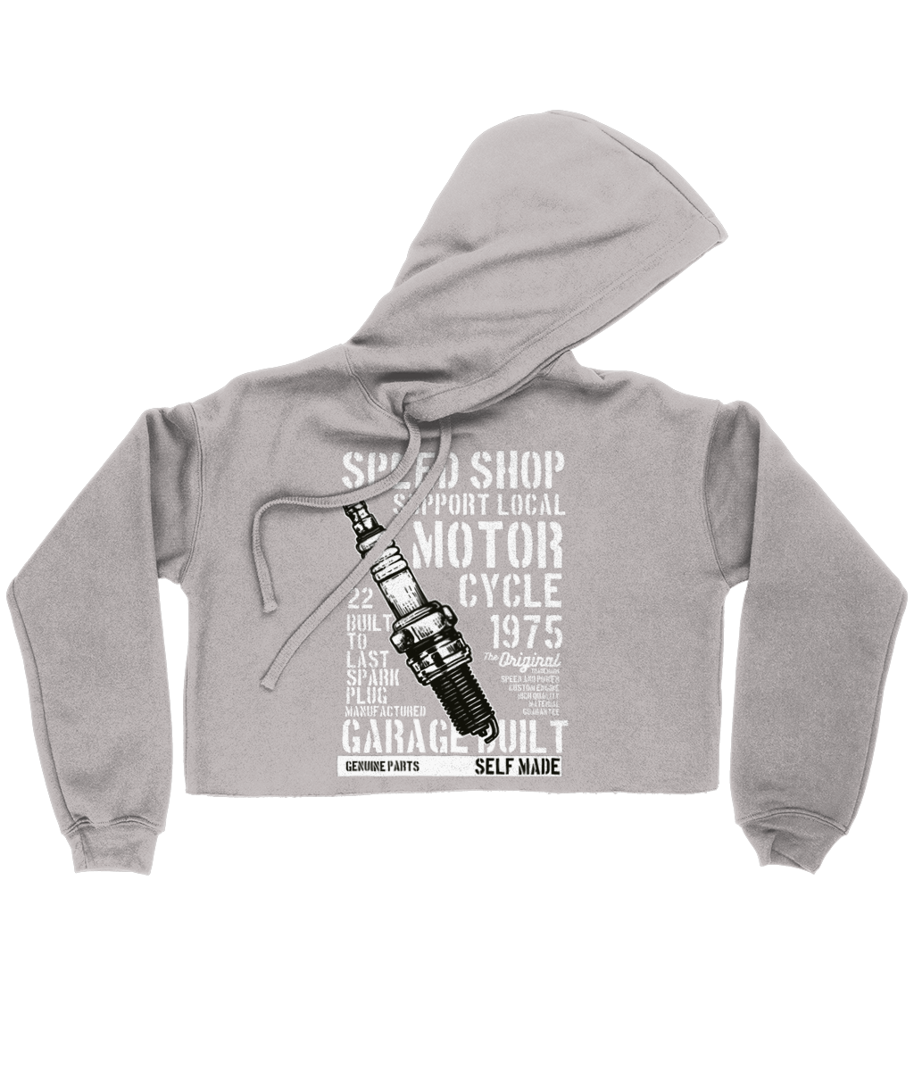 Speed Shop - Bella Ladies Cropped Hoodie - Vitesse T-Shirts UK