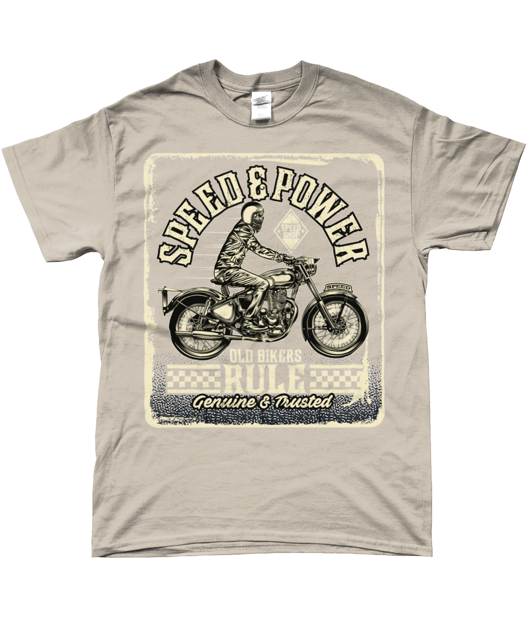 Old Bikers Rule - SoftStyle Ringspun T-Shirt - Vitesse T-Shirts UK
