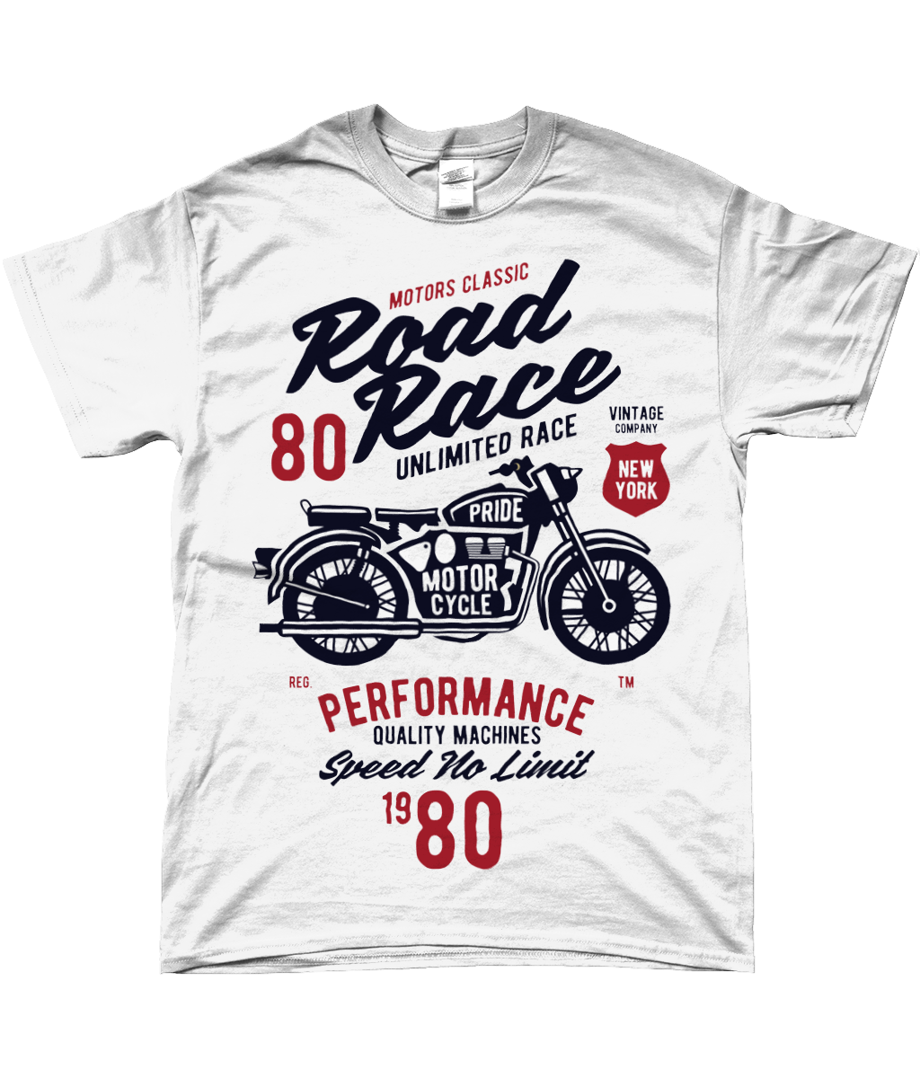 Road Race Motorcycle - SoftStyle Ringspun T-Shirt - Vitesse T-Shirts UK