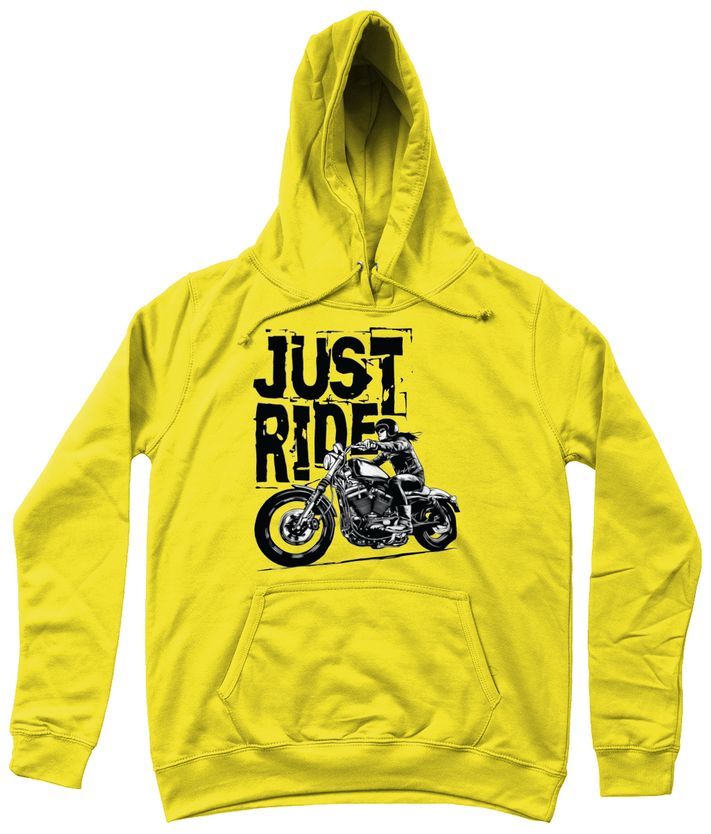 Biker Girl Black - AWDis Girlie College Hoodie - Vitesse T-Shirts UK