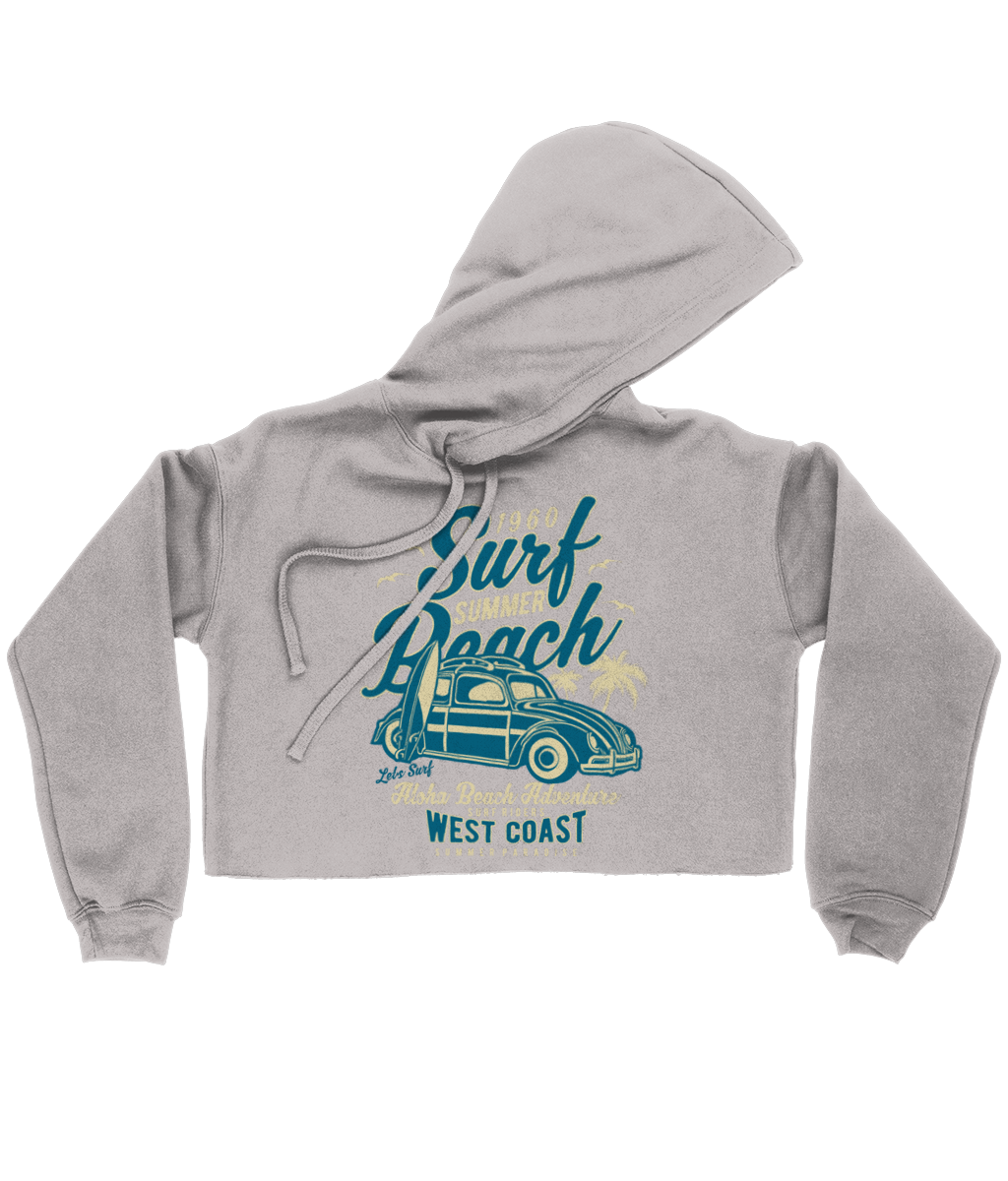 Surf Beach - Bella Ladies Cropped Hoodie - Vitesse T-Shirts UK