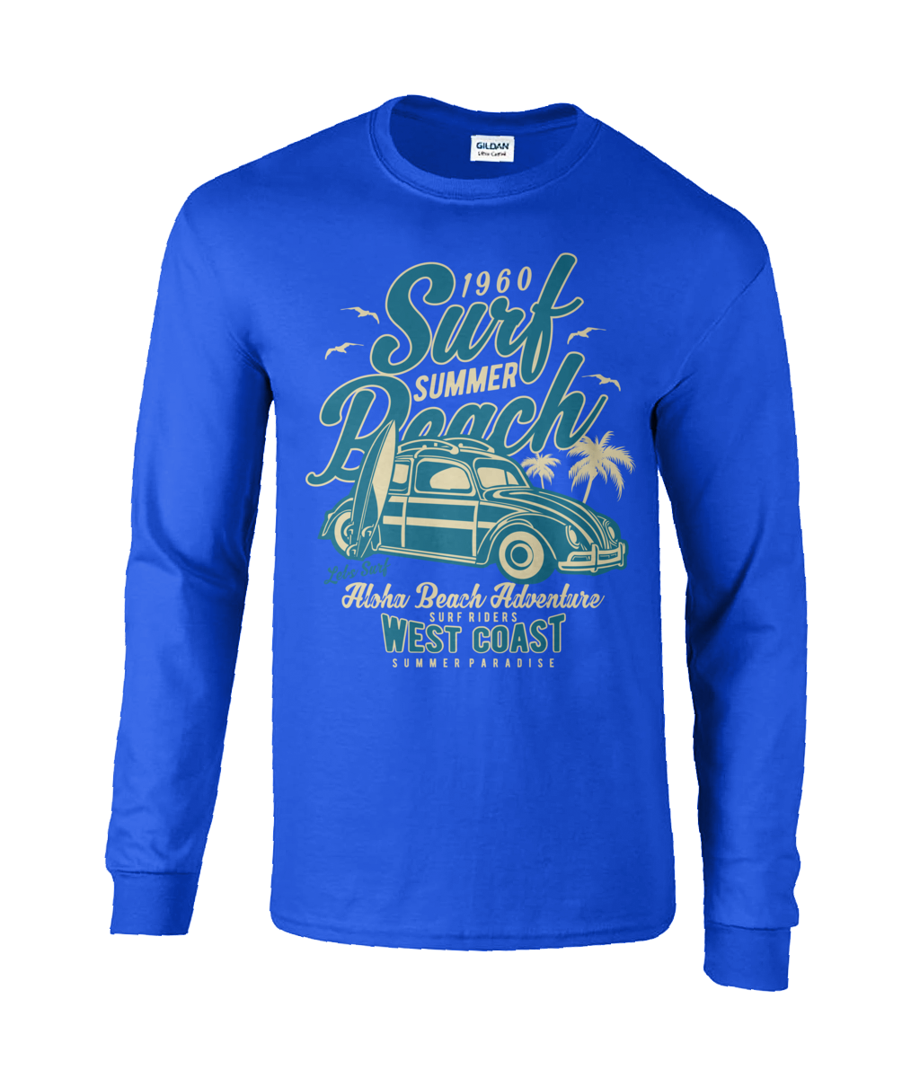 Surf Beach - Ultra Cotton Long Sleeve T-Shirt - Vitesse T-Shirts UK