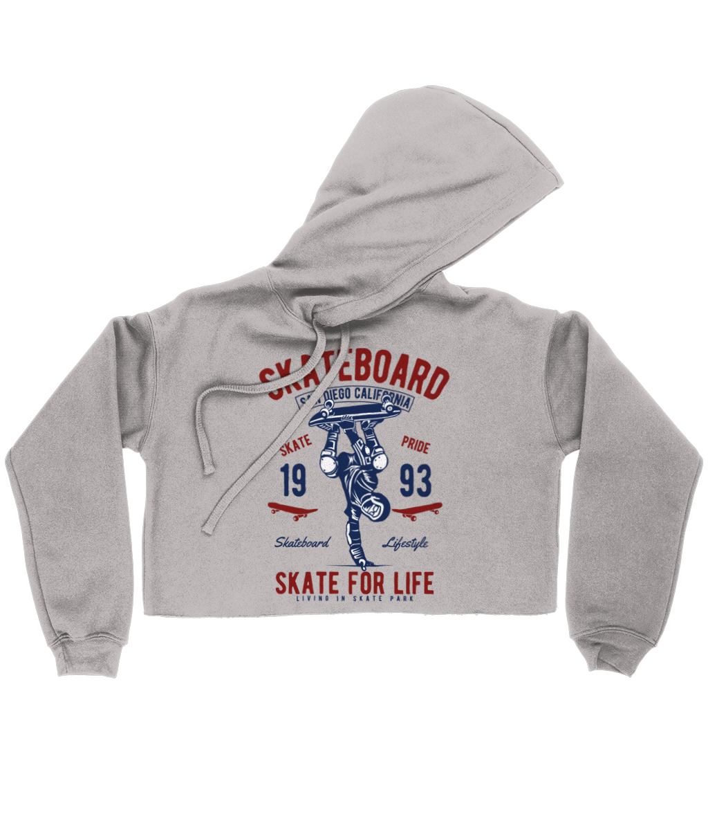 Skate For Life - Bella Ladies Cropped Hoodie - Vitesse T-Shirts UK