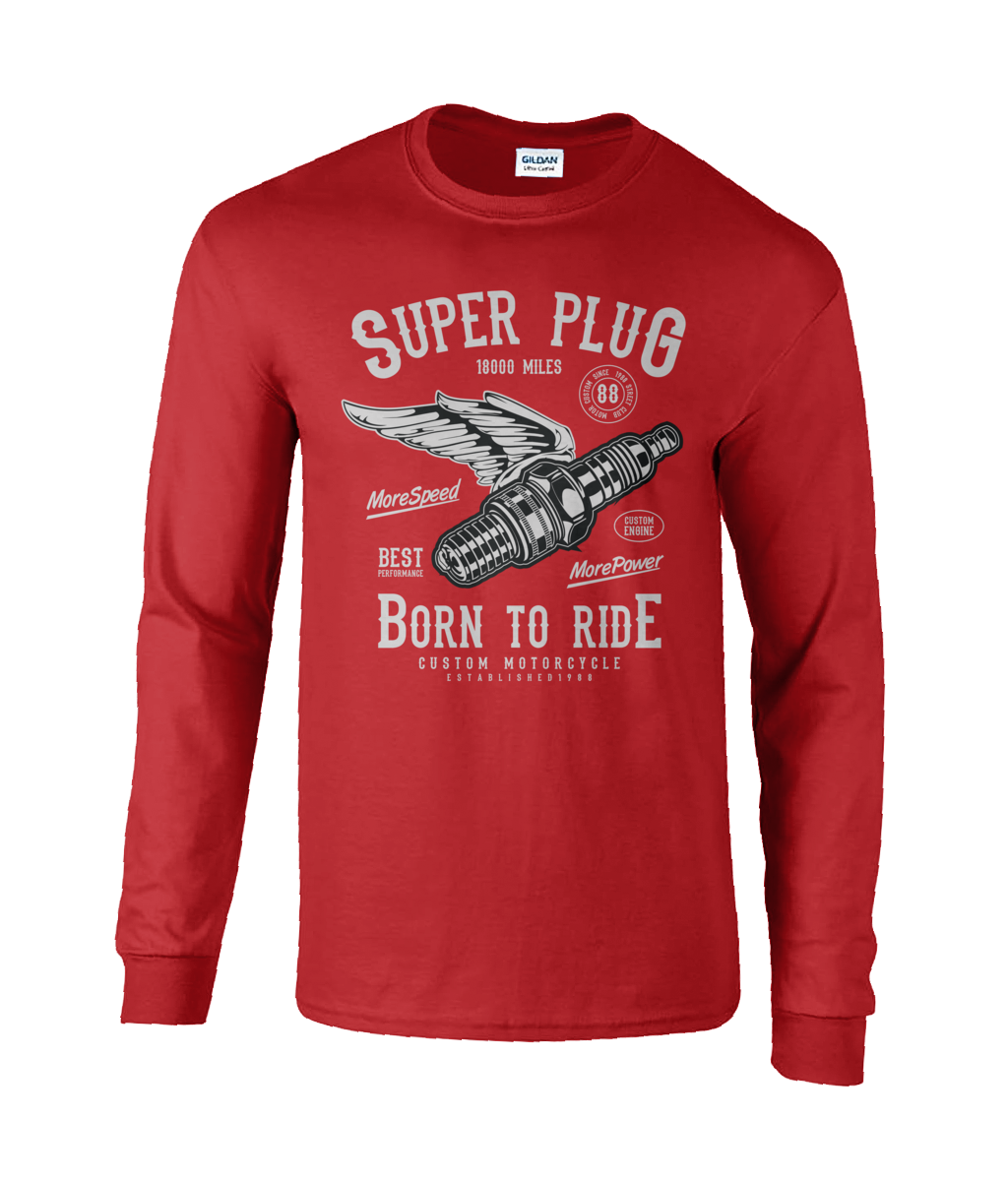 Super Plug - Ultra Cotton Long Sleeve T-Shirt - Vitesse T-Shirts UK