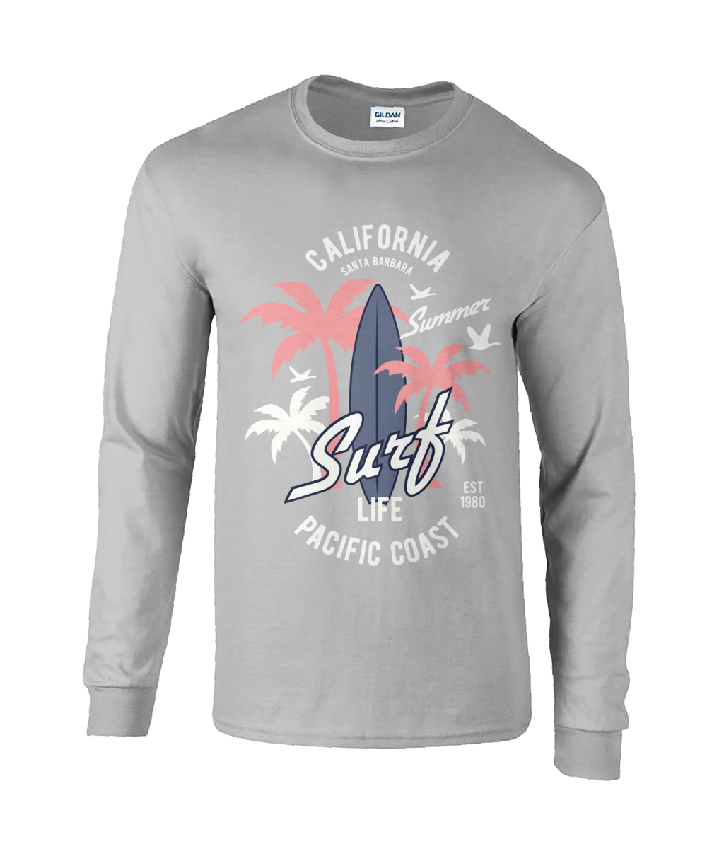 California Surf - Ultra Cotton® Long Sleeve T-Shirt - Vitesse T-Shirts UK