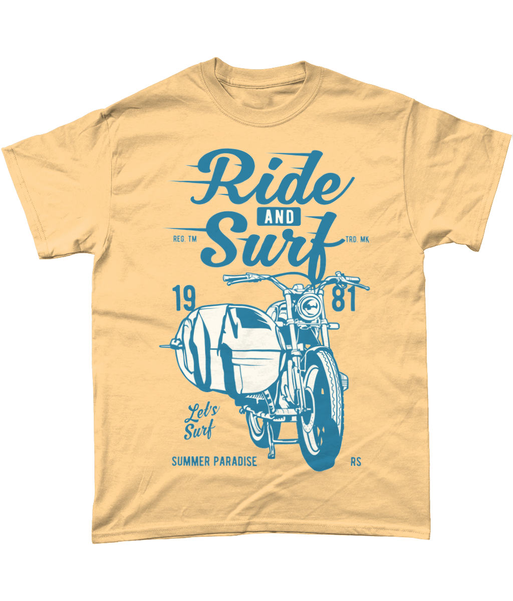 Ride And Surf – Heavy Cotton T-Shirt - Vitesse T-Shirts UK