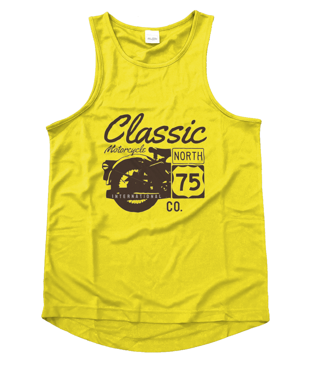 Classic Motorcycle 75 Black - Men's Cool Vest - Vitesse T-Shirts UK