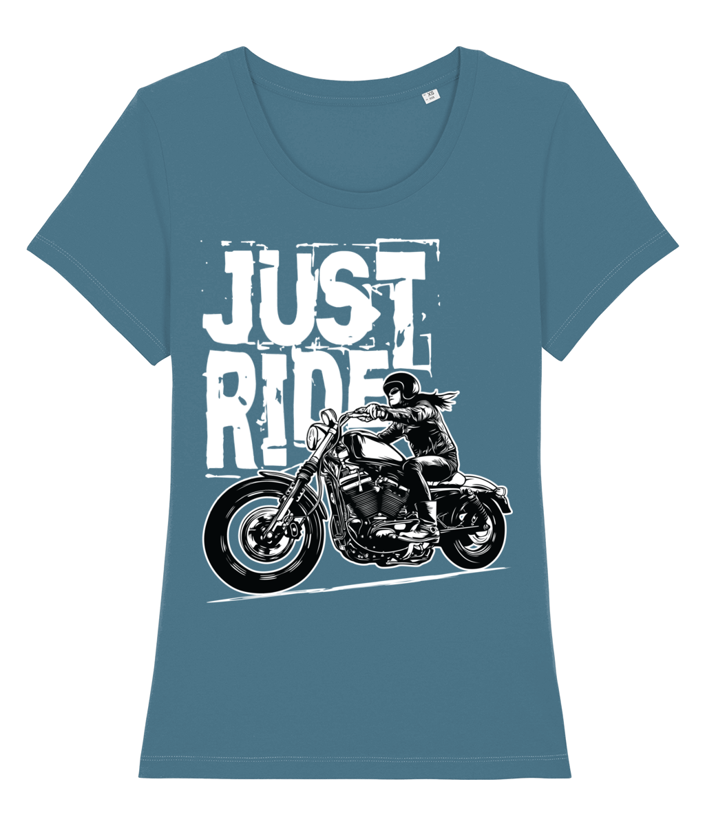 Biker Girl White - Stella Expresser - Vitesse T-Shirts UK