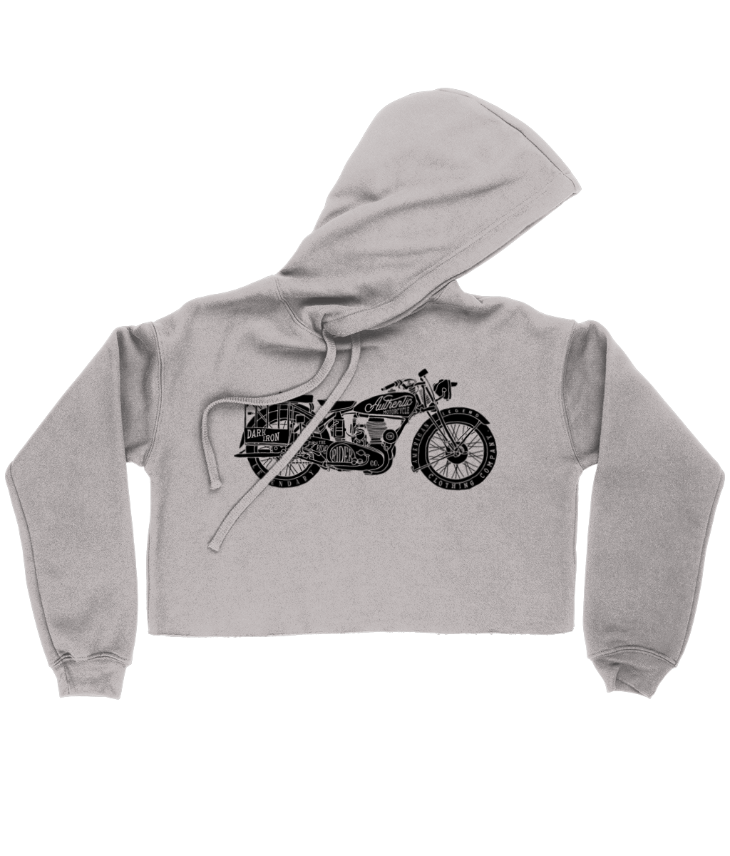 Enjoy The Ride - Black - Bella Ladies Cropped Hoodie - Vitesse T-Shirts UK