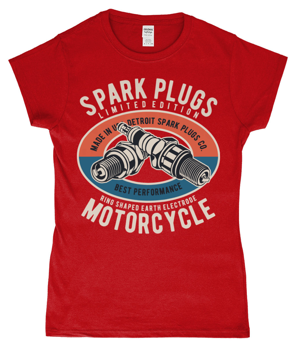 Spark Plugs – SoftStyle Ladies Fitted Ringspun T-Shirt - Vitesse T-Shirts UK