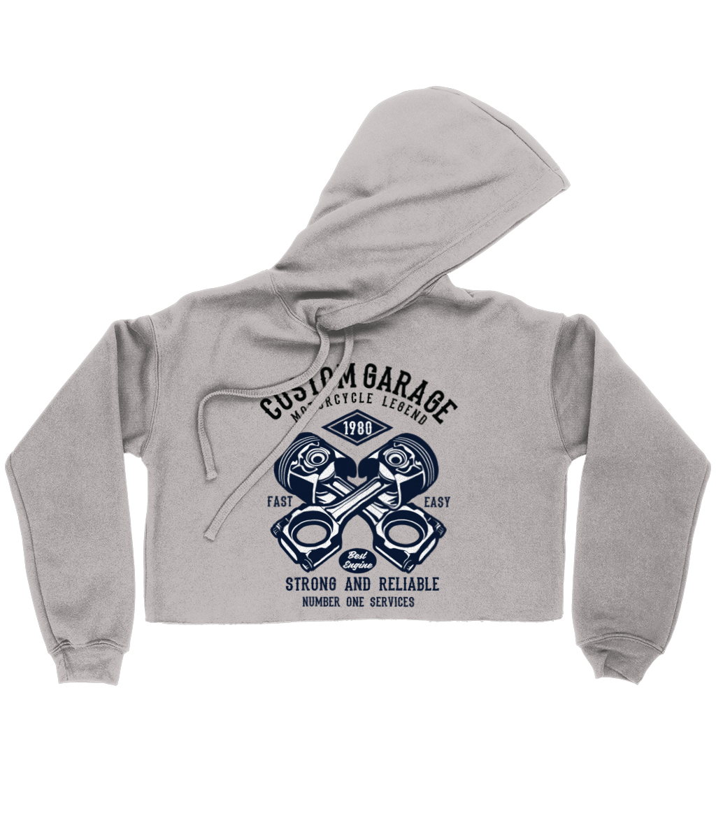 Custom Garage - Bella Ladies Cropped Hoodie - Vitesse T-Shirts UK
